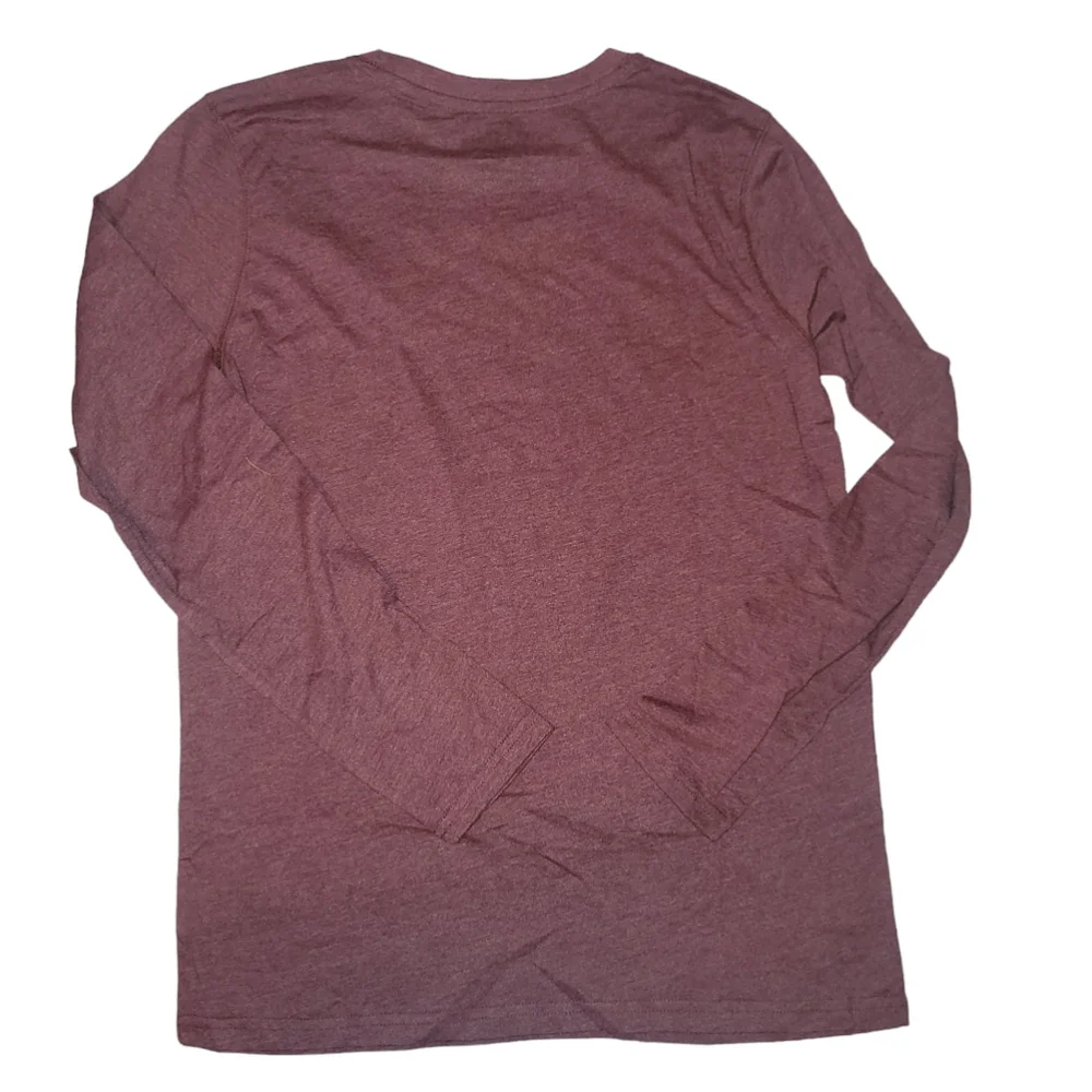 There Abouts T-Shirt Graphic Burgandy Long Sleeve Boys Size XL 18/20
